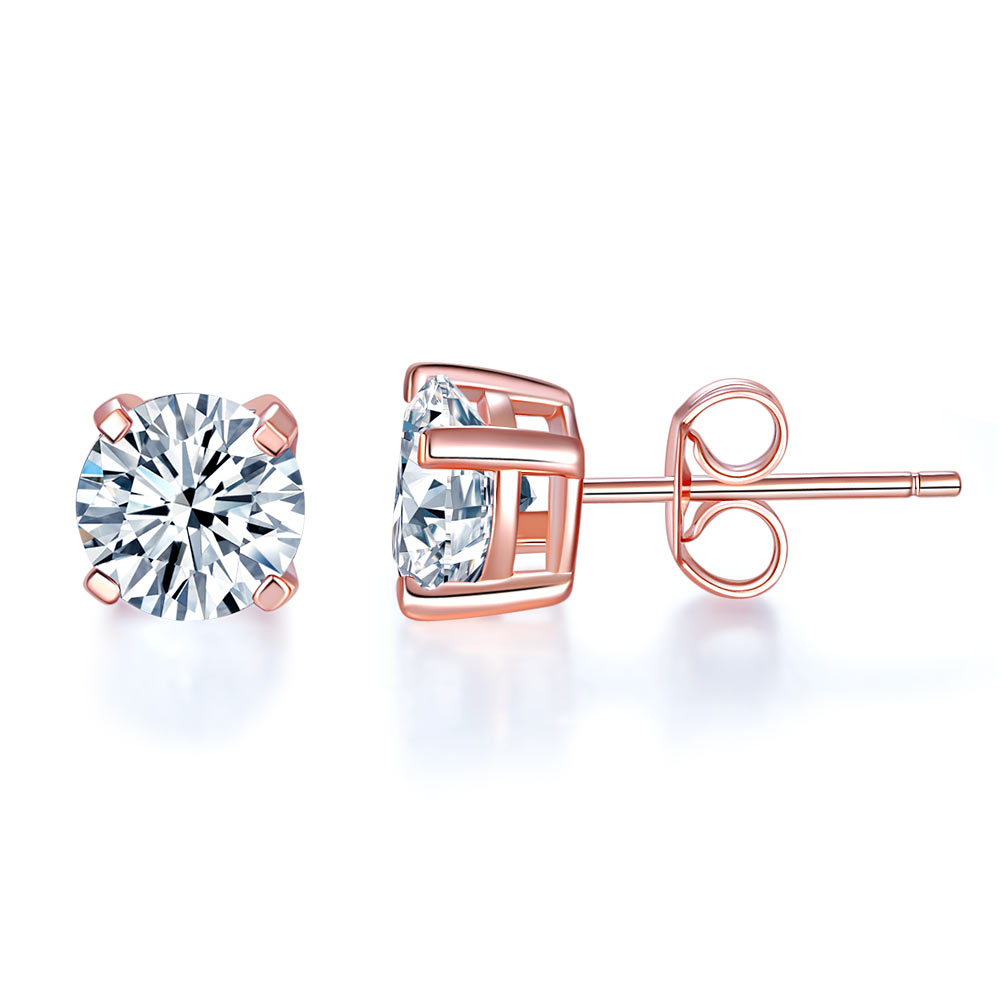 sora rose gold round cut stud earrings by revert holiday jewellery jewelry present birthday gift everyday casual wear