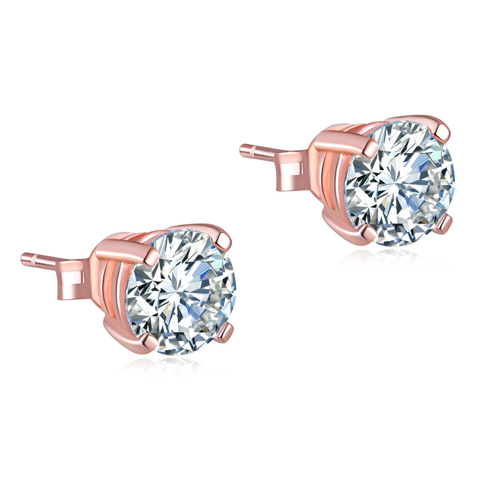sora rose gold round cut stud earrings by revert holiday jewellery jewelry present birthday gift everyday casual wear