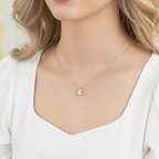 lyrae silver moissanite pendant necklace by revert holiday jewellery jewelry present birthday gift everyday casual wear