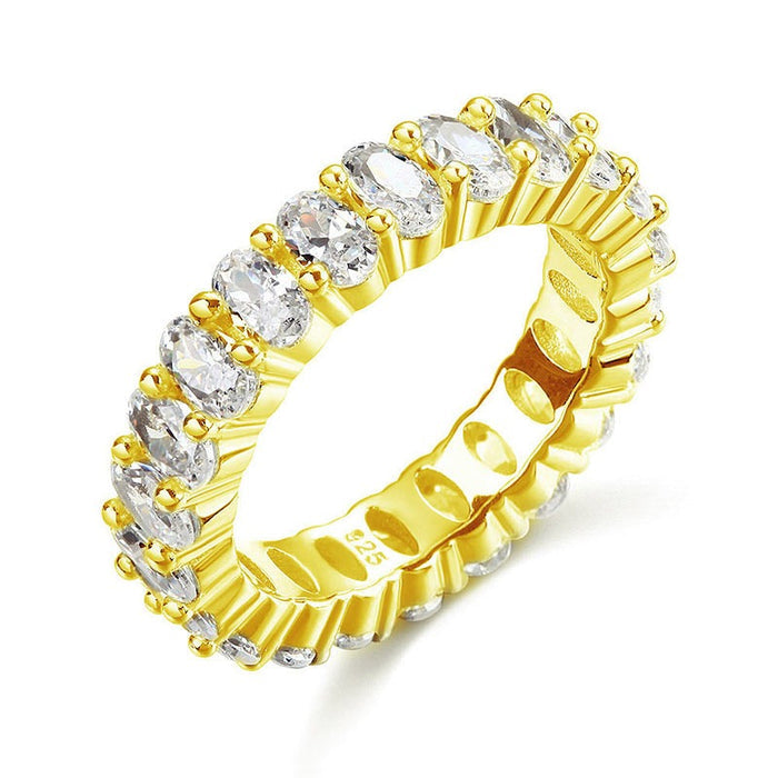 veya gold oval cut eternity ring by revert holiday jewellery jewelry present birthday gift everyday casual wear