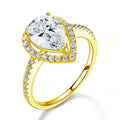 aiva gold pear cut halo ring by revert holiday jewellery jewelry present birthday gift everyday casual wear