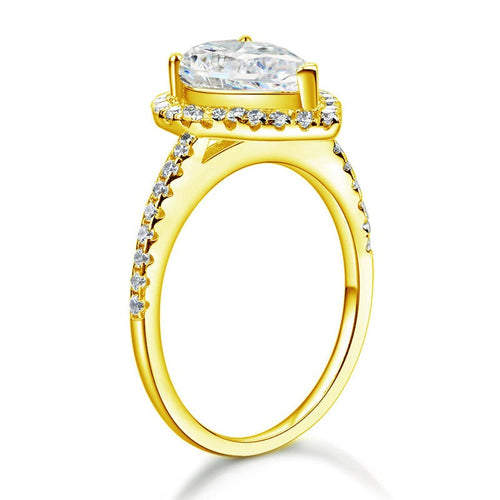 aiva gold pear cut halo ring by revert holiday jewellery jewelry present birthday gift everyday casual wear