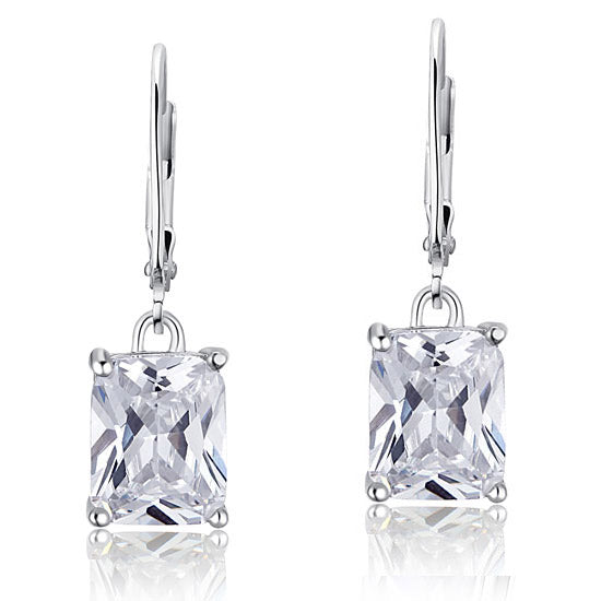 atlis silver emerald cut drop earrings by revert holiday jewellery jewelry present birthday gift everyday casual wear