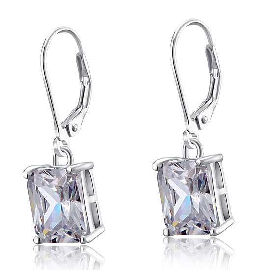 atlis silver emerald cut drop earrings by revert holiday jewellery jewelry present birthday gift everyday casual wear