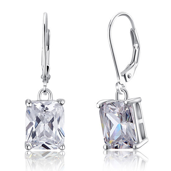 atlis silver emerald cut drop earrings by revert holiday jewellery jewelry present birthday gift everyday casual wear