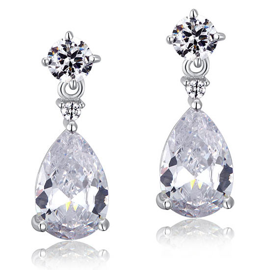 ciela silver pear cut drop earrings by revert holiday jewellery jewelry present birthday gift everyday casual wear