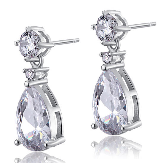 ciela silver pear cut drop earrings by revert holiday jewellery jewelry present birthday gift everyday casual wear