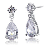 ciela silver pear cut drop earrings by revert holiday jewellery jewelry present birthday gift everyday casual wear