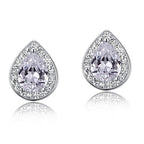 teia silver pear cut halo stud earrings by revert holiday jewellery jewelry present birthday gift everyday casual wear