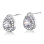 teia silver pear cut halo stud earrings by revert holiday jewellery jewelry present birthday gift everyday casual wear