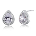 teia silver pear cut halo stud earrings by revert holiday jewellery jewelry present birthday gift everyday casual wear