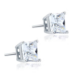 nox silver princess cut stud earrings by revert holiday jewellery jewelry present birthday gift everyday casual wear