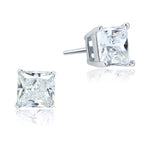 nox silver princess cut stud earrings by revert holiday jewellery jewelry present birthday gift everyday casual wear