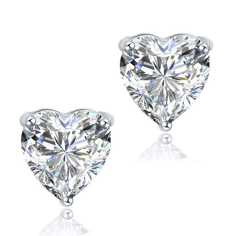 eira silver heart cut stud earrings by revert holiday jewellery jewelry present birthday gift everyday casual wear