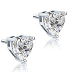 aura silver heart cut stud earrings by revert holiday jewellery jewelry present birthday gift everyday casual wear