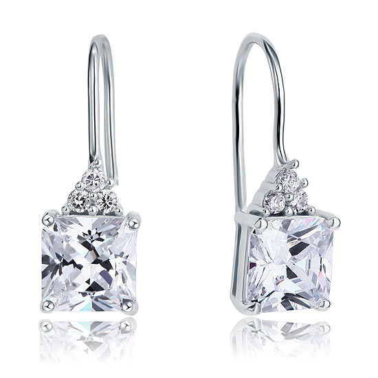 zeph silver princess cut drop earrings by revert holiday jewellery jewelry present birthday gift everyday casual wear