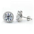 aria silver round cut halo stud earrings by revert holiday jewellery jewelry present birthday gift everyday casual wear