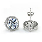 aria silver round cut halo stud earrings by revert holiday jewellery jewelry present birthday gift everyday casual wear