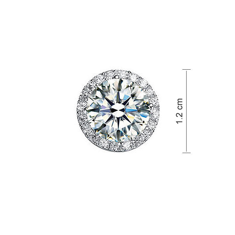 aria silver round cut halo stud earrings by revert holiday jewellery jewelry present birthday gift everyday casual wear