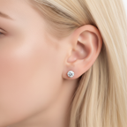 sora silver round cut stud earrings by revert holiday jewellery jewelry present birthday gift everyday casual wear