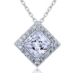 elara silver princess cut pendant necklace by revert holiday jewellery jewelry present birthday gift everyday casual wear