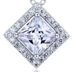 elara silver princess cut pendant necklace by revert holiday jewellery jewelry present birthday gift everyday casual wear