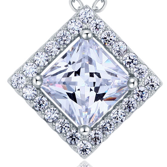 elara silver princess cut pendant necklace by revert holiday jewellery jewelry present birthday gift everyday casual wear