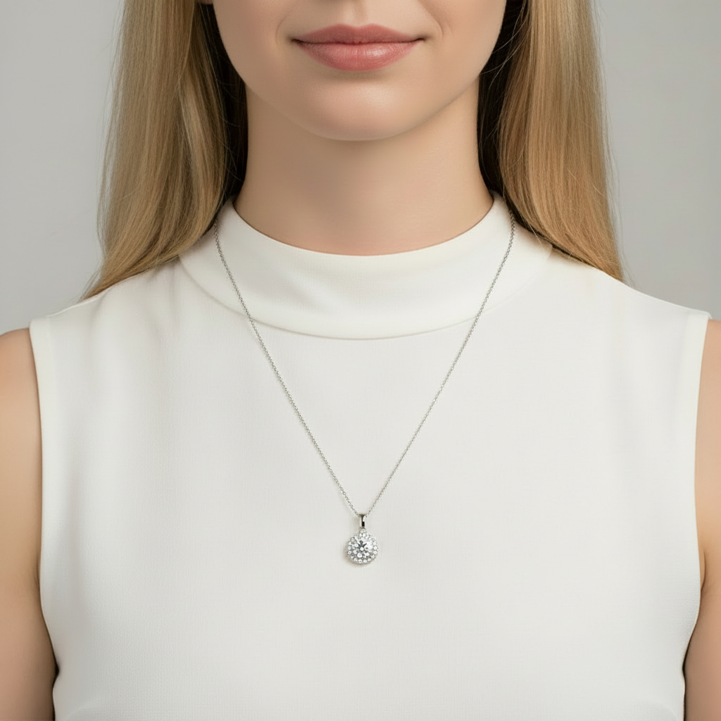 auris silver halo pendant necklace by revert holiday jewellery jewelry present birthday gift everyday casual wear
