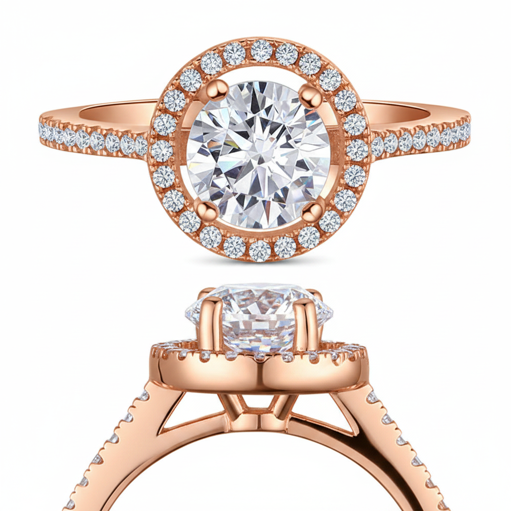 sola rose gold halo ring by revert holiday jewellery jewelry present birthday gift everyday casual wear