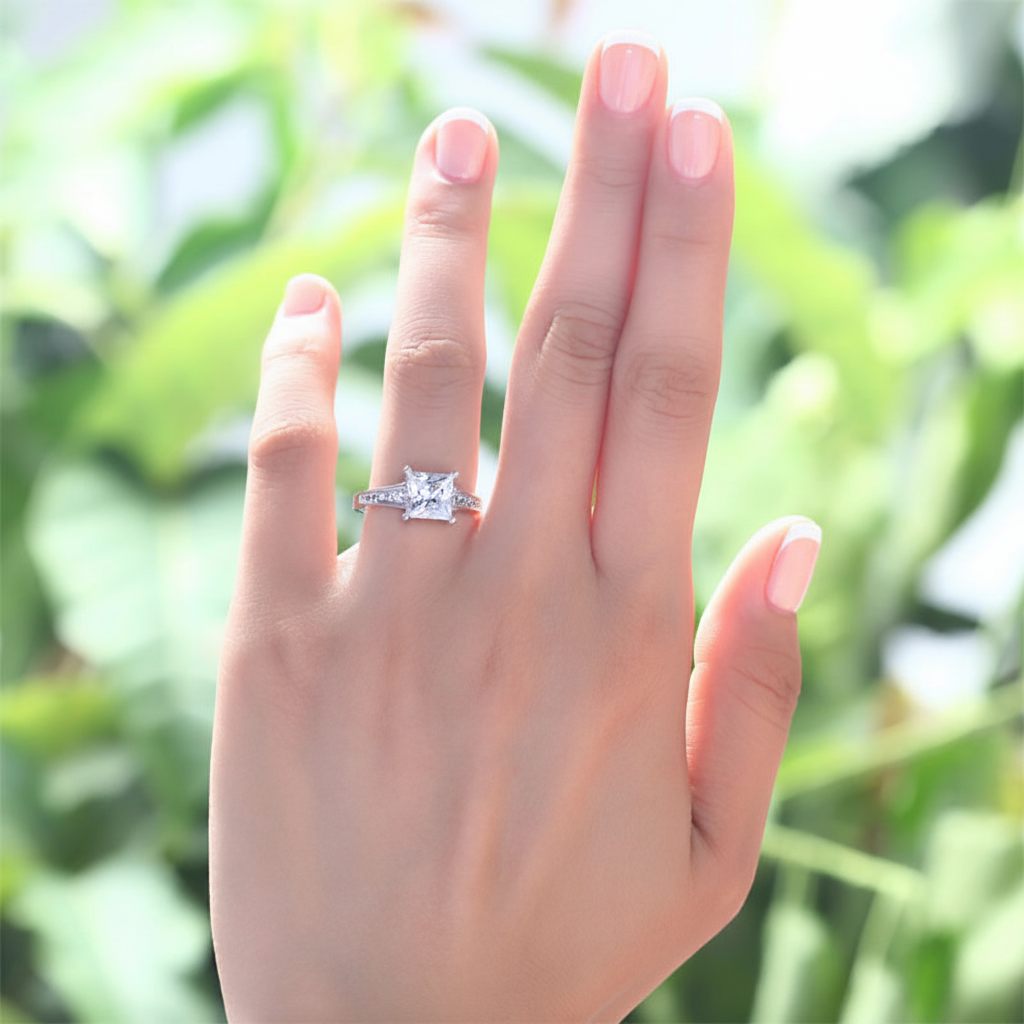arix silver princess cut ring by revert holiday jewellery jewelry present birthday gift everyday casual wear