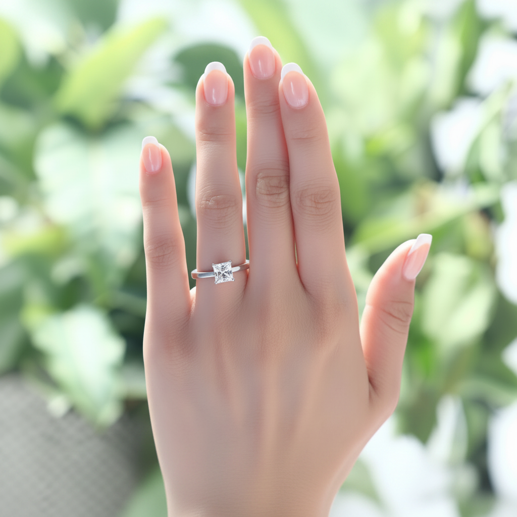 vela silver princess cut solitaire ring by revert holiday jewellery jewelry present birthday gift everyday casual wear