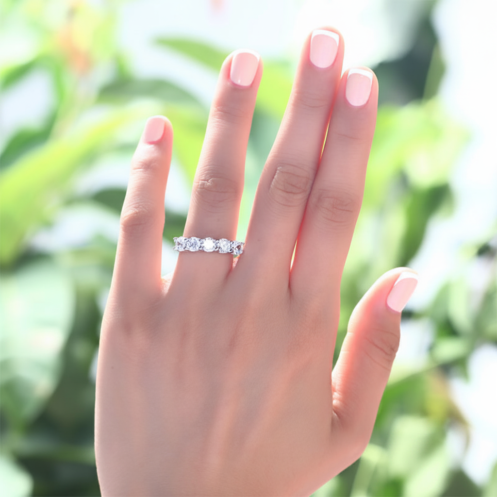 aster silver round cut band ring by revert holiday jewellery jewelry present birthday gift everyday casual wear