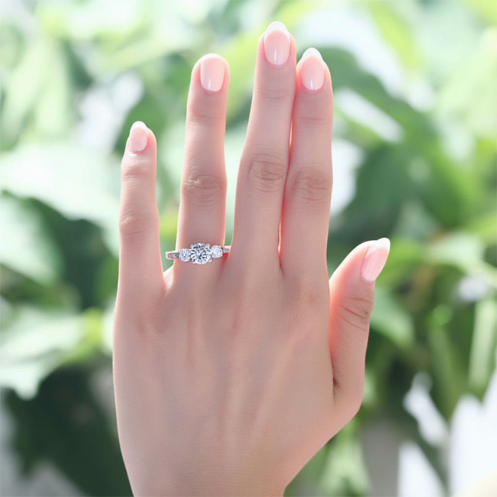 nira silver three stone ring by revert holiday jewellery jewelry present birthday gift everyday casual wear