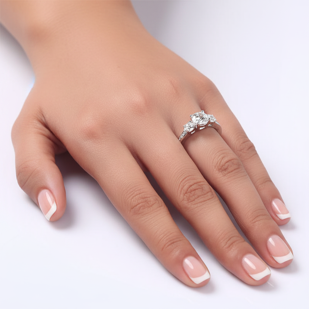 nira silver three stone ring by revert holiday jewellery jewelry present birthday gift everyday casual wear