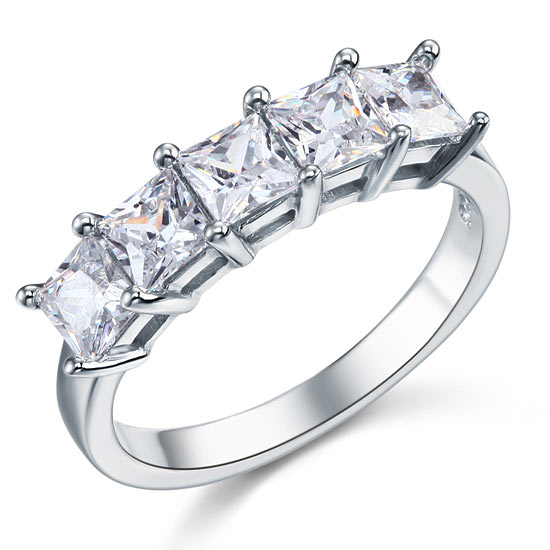 orion silver princess cut band ring by revert holiday jewellery jewelry present birthday gift everyday casual wear