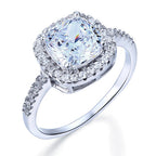 ione silver cushion cut halo ring by revert holiday jewellery jewelry present birthday gift everyday casual wear
