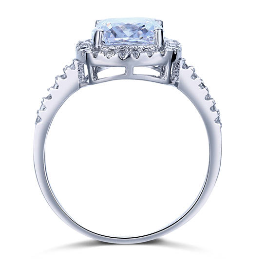 ione silver cushion cut halo ring by revert holiday jewellery jewelry present birthday gift everyday casual wear