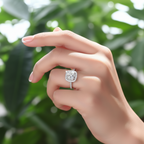 ione silver cushion cut halo ring by revert holiday jewellery jewelry present birthday gift everyday casual wear
