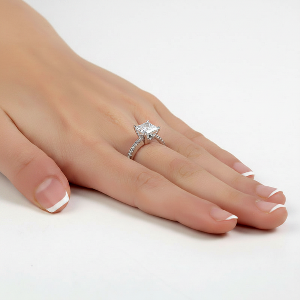 arion silver princess cut ring by revert holiday jewellery jewelry present birthday gift everyday casual wear