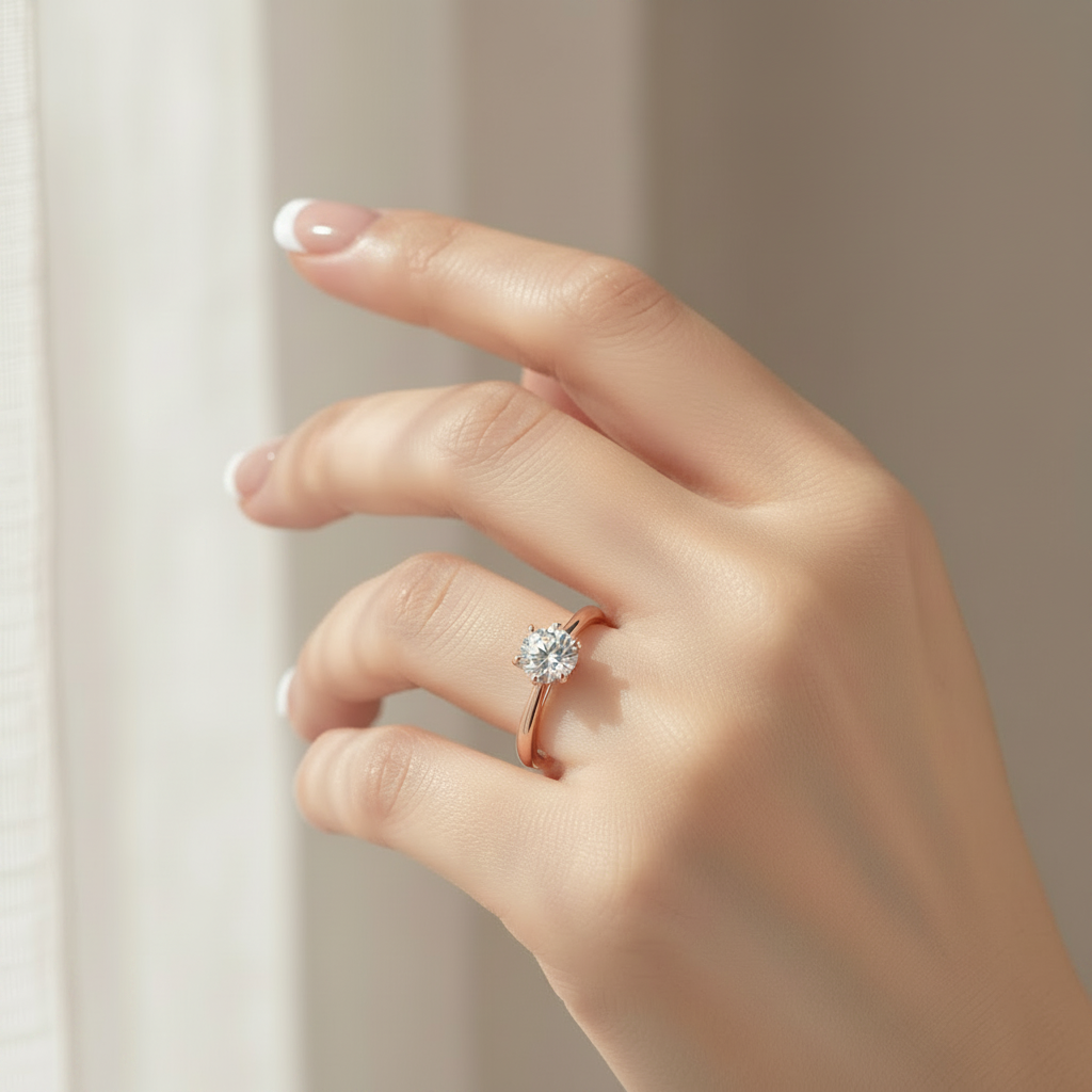 elar rose gold solitaire ring by revert holiday jewellery jewelry present birthday gift everyday casual wear