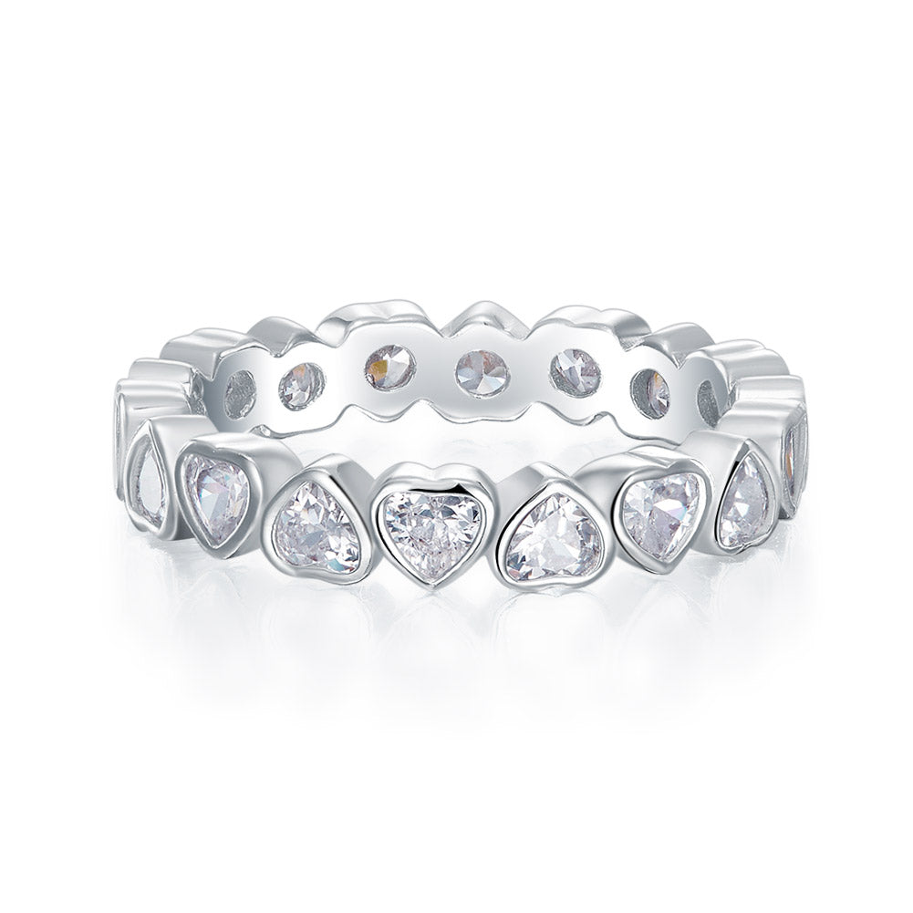rior silver heart cut eternity ring by revert holiday jewellery jewelry present birthday gift everyday casual wear