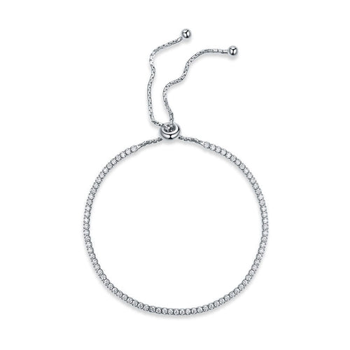 front view caela silver tennis bracelet by revert