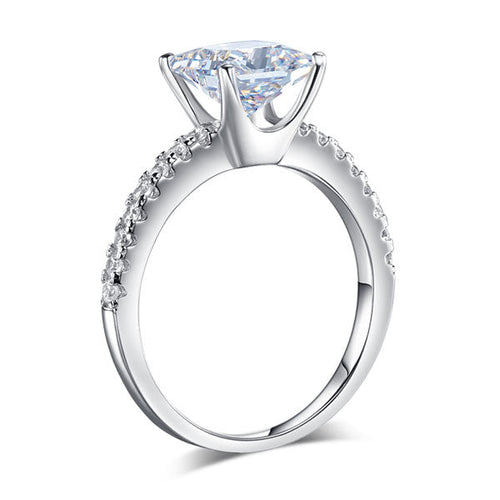 3 quarter view 1.5ct arion silver princess cut travel ring by revert