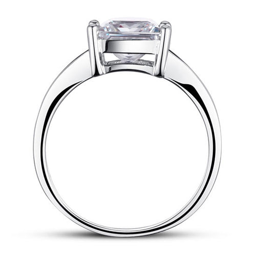 side view 1.5ct arix silver princess cut travel ring by revert